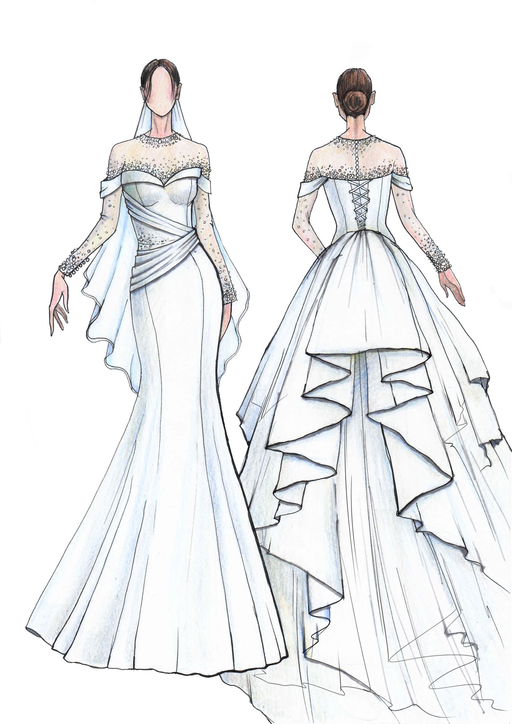 slim fit dress slacks Custom Fashion Sketch – Maria Ahrens