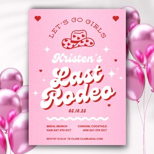 Last Rodeo Bachelorette, Invitation template, Nash Bash, Disco Bachelorette, Last Hoedown, Disco cowgirl bachelorette, Last Disco, lets go
