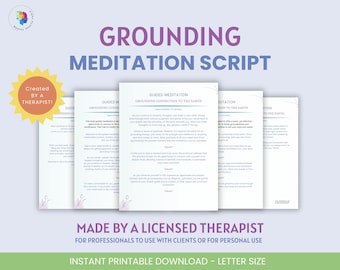 Guided Meditation Script Grounding Connection to the Earth Mindfulness Relaxation Inner peace Mental Clarity Earth Energy Body awareness