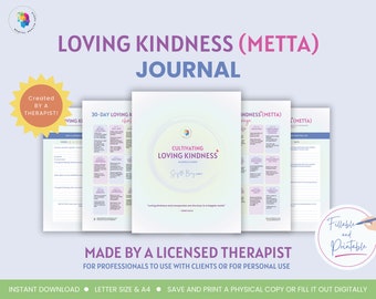 Loving Kindness Metta Meditation Mindfulness Journal Planner Cultivate love and kindness with yourself and others Mindfulness