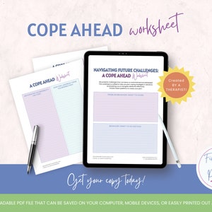 Cope Ahead Worksheet: DBT, CBT Skills for Emotional Regulation (PDF) - Etsy