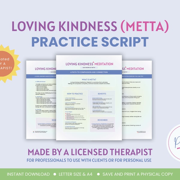 Loving Kindness (Metta) Meditation Script and Practice Tips Loving Kindness Meditation Mindfulness Guided Meditation Script Mental Health
