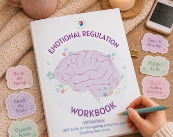 DBT-arbetsbok i emotionell reglering | Copingfärdigheter, ångest, stresshantering (ifyllbar PDF)