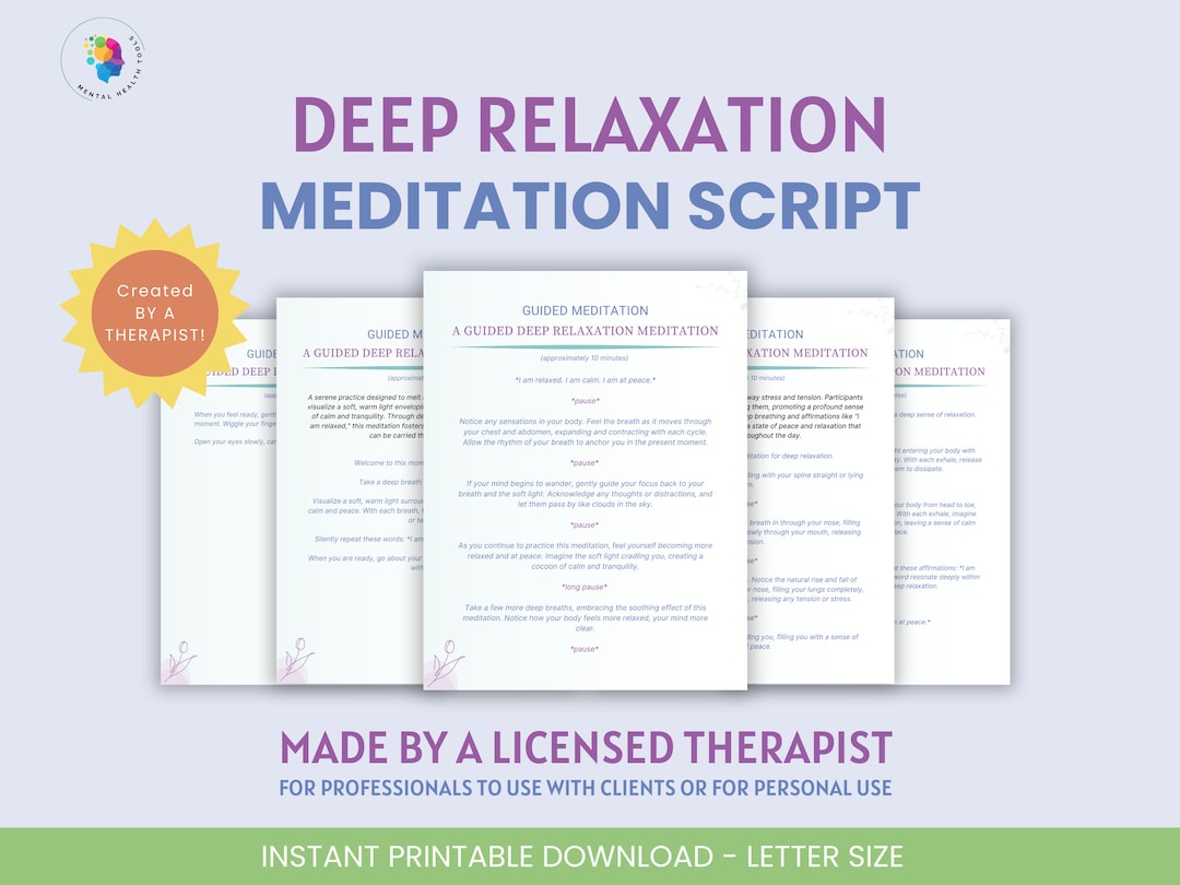 Guided Meditation Script Deep Relaxation Meditation Guide Peaceful Mind ...