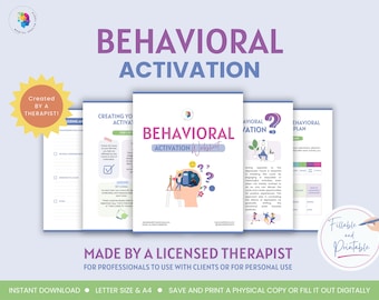 Behavioral Activation Workbook CBT Activities for Mental Health Therapy Exercises Strategies Well-being Depression Anxiety Self-Help Mood