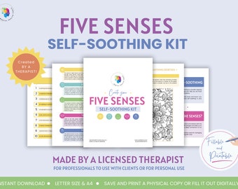 Five Senses Self-Soothing kit Relaxation Mindful Self-Care Calming Techniques Stress Relief Therapy Kit Holistic Sensory Support Mind Tools