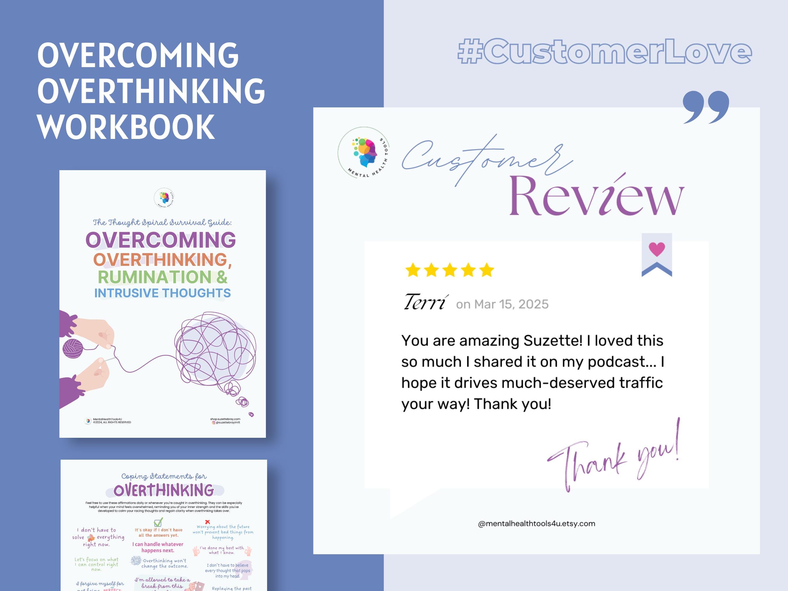 Stop Overthinking Now – Calm Racing Thoughts, Anxiety | 75-page CBT ...