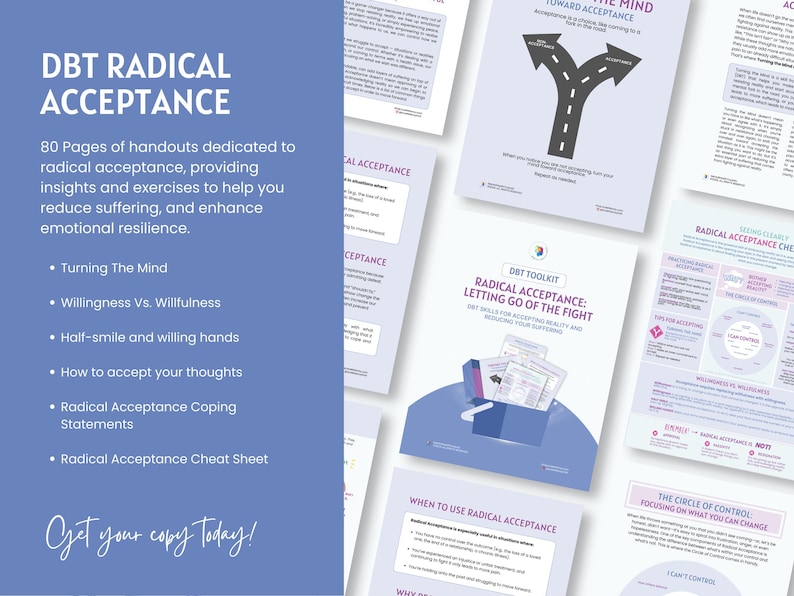 Cuaderno de trabajo de DBT para la aceptación radical / Regulación emocional, dejar ir (Descarga en PDF) imagen 6