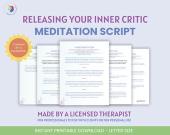 Guided Meditation Script Soothing and Releasing the Inner Critic self-compassion self-esteem mental well-being inner peace self-love