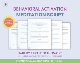 Guided Meditation Script Behavioral Activation for Engaging in Mood Improving Activities Improve Mental Health Mood Booster