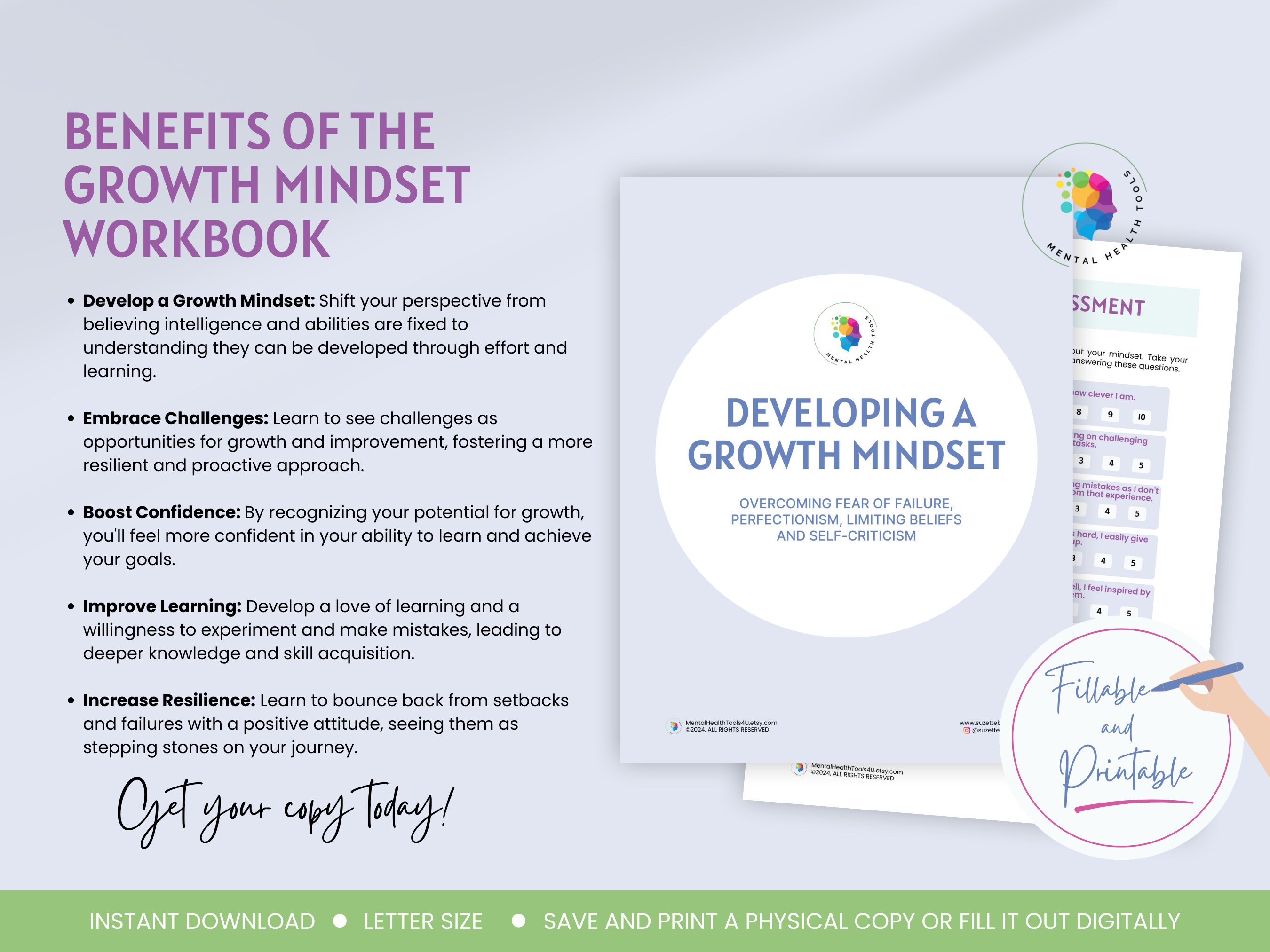 Growth Mindset Workbook: Build Resilience (PDF Pattern) - Etsy