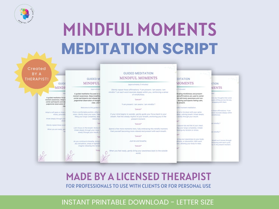 Mindful Moments Meditation Script: Daily Reflection (PDF) - Etsy
