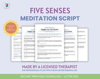 Five Senses Guided Meditation Script Self-soothing techniques Self-care Relaxation Stress Relief Mindfulness tools Emotional well-being