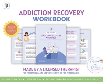 Addiction Recovery Workbook DBT Toolkit Dialectical Behavior Therapy Techniques Mental Health Tools Overcoming Addiction Abstinence Healing