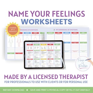 Feelings Worksheet: Emotional Literacy, Therapy Resource (Printable PDF)
