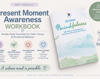 How to Stay Present Workbook | Grounding Exercises for Anxiety, Stress & Emotional Balance