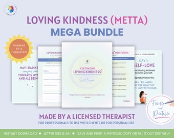 Loving Kindness Mega Bundle Loving Kindness Metta Ebook, Meditation Script and Practice Tips, Journal Planner Affirmation Intention Cards