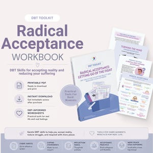 Cuaderno de trabajo de DBT para la aceptación radical / Regulación emocional, dejar ir (Descarga en PDF) imagen 1