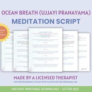 Ocean Breath Meditation Script: Ujjayi Pranayama Technique (Digital Download)