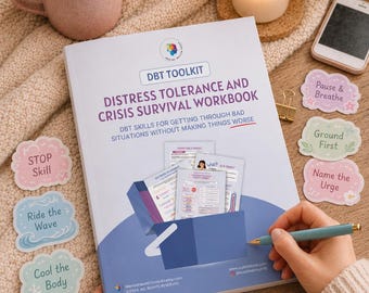 How to Calm Down Workbook | DBT Distress Tolerance Skills for Emotional Crisis, Intense Emotions & Anxiety