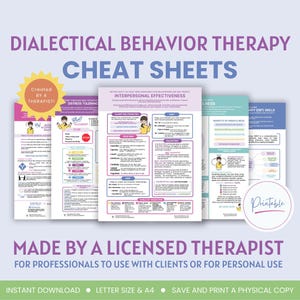 DBT Cheat Sheets: Dialectical Behavior Therapy Reference (PDF Pattern)