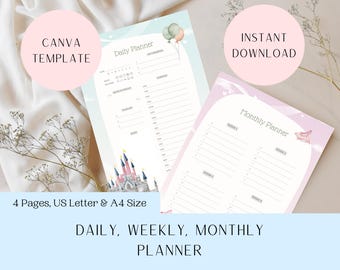 Modèle d'agenda princesse : inspiration Magic Kingdom (téléchargement numérique)