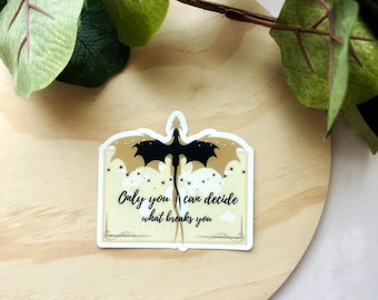 Fourth Wing Inspired Dragon Sticker: Water-Resistant Vinyl Decal