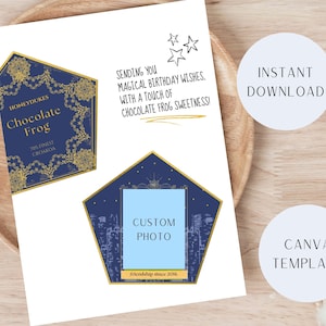 carte d'anniversaire personnalisée | Modèle de toile comestible | Carte d'anniversaire drôle | carte d'anniversaire de magicien | Téléchargement instantané | Harry Potter
