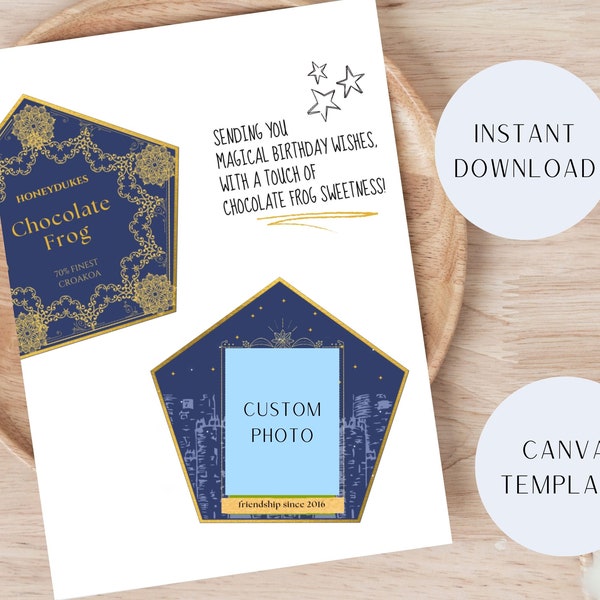 Chocolate Frog Cards Template Etsy