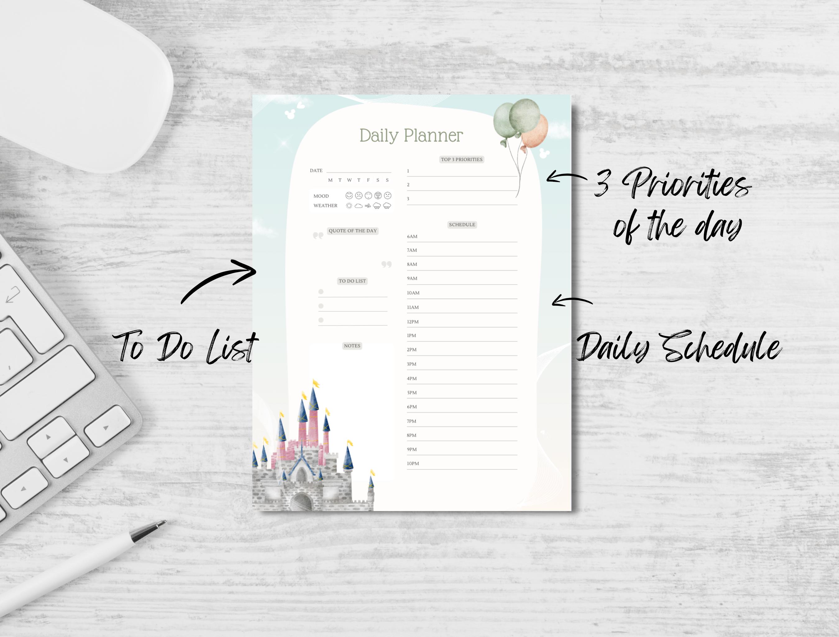 Template Princess Routine Princess Planner Template: Magic Kingdom Inspired (digital Download) - Etsy