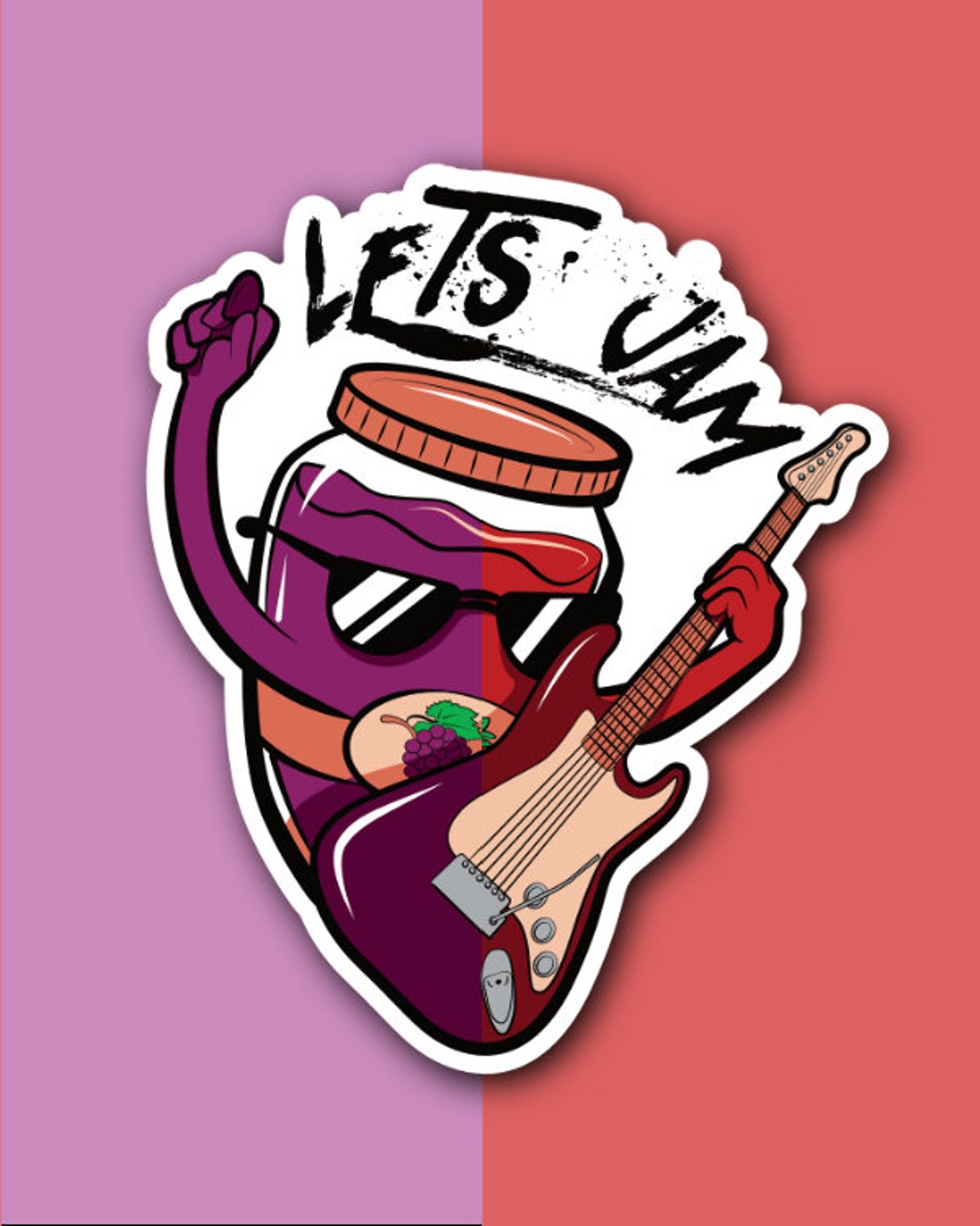 Lets Jam Laminated Vinyl Sticker, Laptop Sticker, Water Bottle Sticker ...