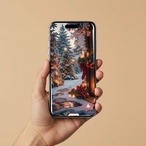 Fondo de pantalla navideño para iPhone / Fondo de pantalla navideño para teléfono / Descarga digital