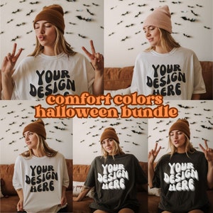 Halloween Mockup Bundle, Halloween Comfort Colors Mockup Bundle, Comfort Colors 1717 Bundle, Fall Tshirt Mock up bundle