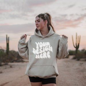 Tan gildan hoodie top