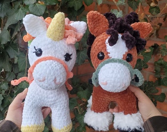 Clyde the Horse and Luna the Unicorn Crochet Pattern