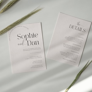 Wedding Invitation Suite Template, Modern Invitation Set Template, Editable Modern Wedding Invitation Suite, Instant Download