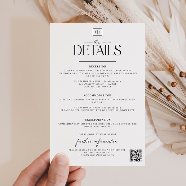 QR Code Details Card Modern Wedding Details Card Minimalist Wedding qr-code-details-card-modern-wedding-details-card-minimalist-wedding