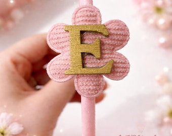 Personalised hair accessories. Initial flower hairband. Letter hair accessories. Flower hair pink hairband. Toddler hairband. Personalised.