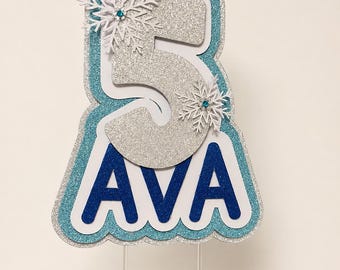 Any name and age glitter cake topper with personalised additions. Glitter custom cake toppers for any name and age. Party cake toppers