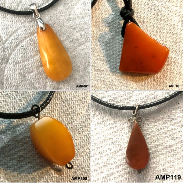 Natural Baltic Amber Pendants, Egg Yolk Butterscotch, Jewelry making