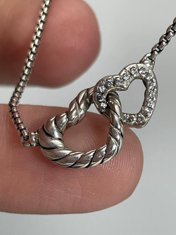 Authentic David Yurman interlocking heart necklac… - image 6
