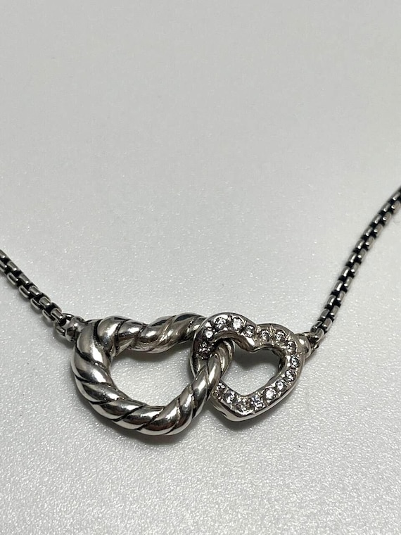 Authentic David Yurman interlocking heart necklac… - image 1
