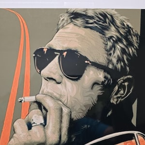 Steve McQueen Bullitt Movie Poster Metal Print 11x17 Office or Garage Art