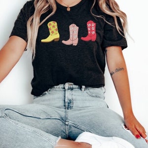 Cowgirl Boots Shirt, Country Concert Tee, Western Graphic Tee for Women, Oversized Graphic Tee, Cute Country Shirts, Cowgirl Shirt, Western