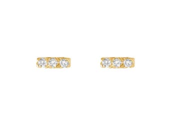 18k Gold Plated Sterling Silver Everyday Stud Earrings, Dainty earrings, Minimalist Jewelries, Simplicity, Everyday jewelries, Perfect Gift