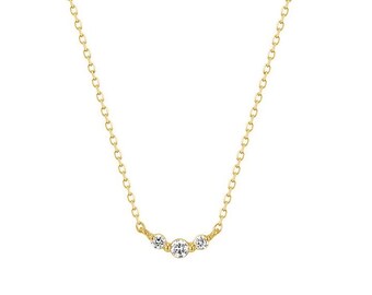 18k Gold Plated 925 Sterling Silver Timeless Necklace for everyday wear , Dainty Necklace, Minimalist Jewelries, Simplicity, Perfect Gift