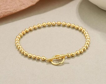 18k Gold Plated 925 Sterling Silver Timeless Bracelet, Dainty bracelet, Minimalist Jewelries, Simplicity, Everyday jewelries, Perfect Gift