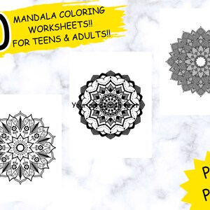 Pacchetto di fogli da colorare Mandala Pagine da colorare per adolescenti adulti