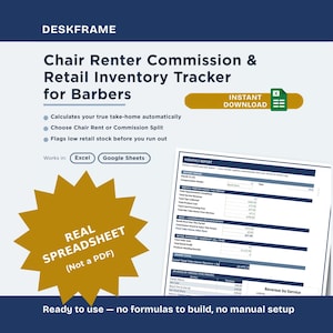 Chair Rent & Retail Inventory Tracker for Barbers