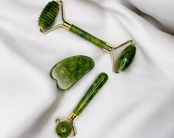 Rodillo de Jade y Caja Gua Sha